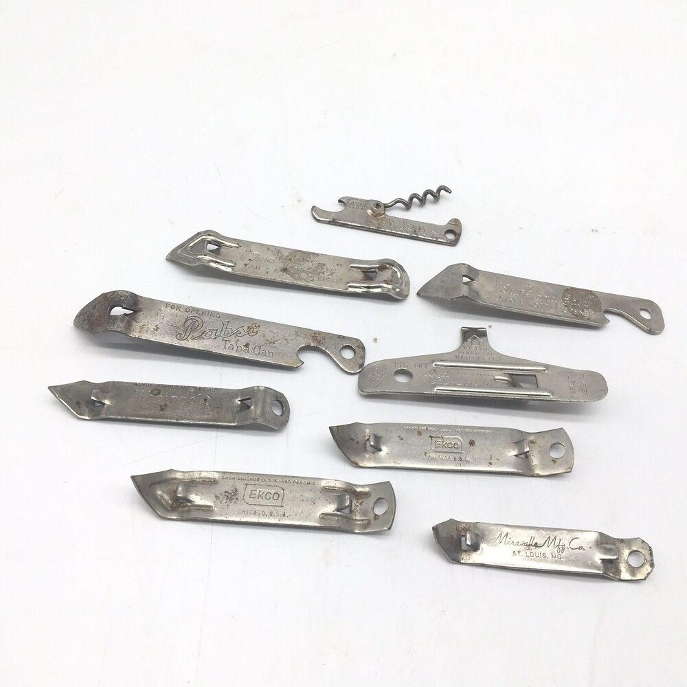 Vtg Beer Bottle Can Openers Lot 9 Ekco Vaughan Rheingold Pabst Lid Flipper Nifty
